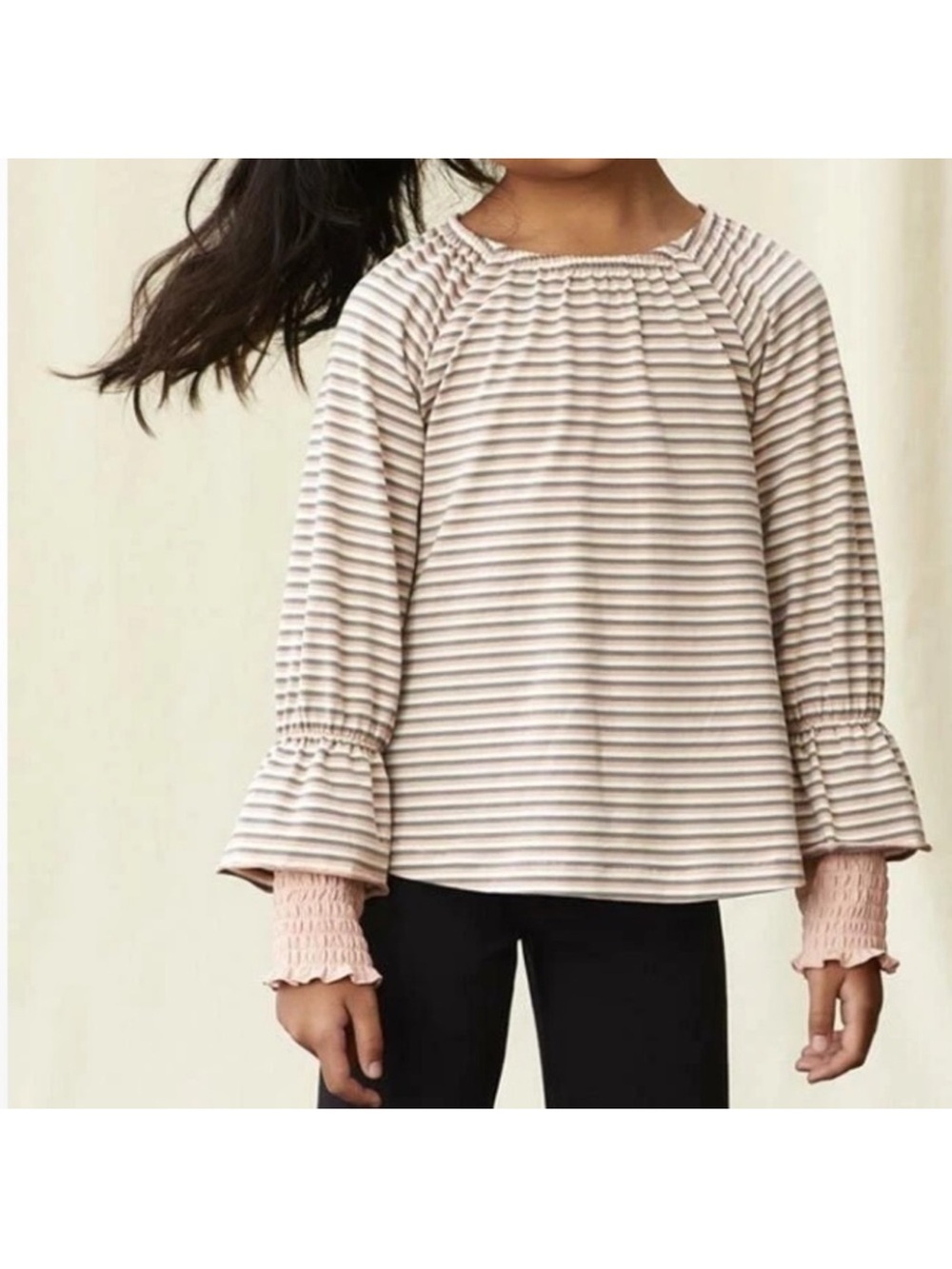 Matilda Jane Just Imagine Charlea Pink Gray Striped Knit Long Sleeve Top 4
